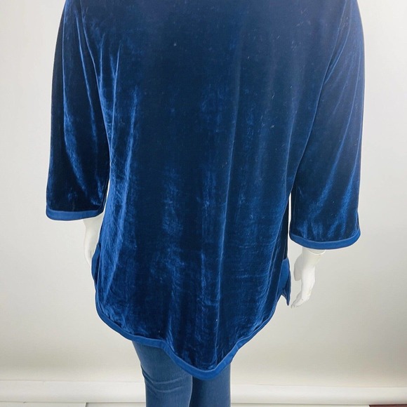 Soft Surroundings Womans Sz Large Weekender Velvet Tunic Top Dark Blue #25939 - Picture 9 of 9
